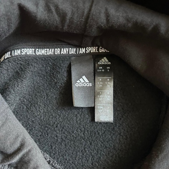 Adidas Women's Black Badge of Sport Overhead Pullover Fleece Hoodie- size Small - Picture 5 of 6